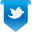 twitter social media icon shaped like flag